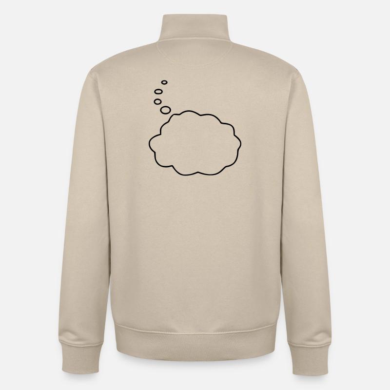 Speech Bubble / Thought Bubble - Unisex Organic Zip Sweatshirt by Stanley/Stella - desert dust