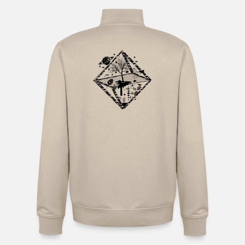 Un objet surréaliste - Sweat zippé unisexe en coton bio Stanley/Stella - beige crème