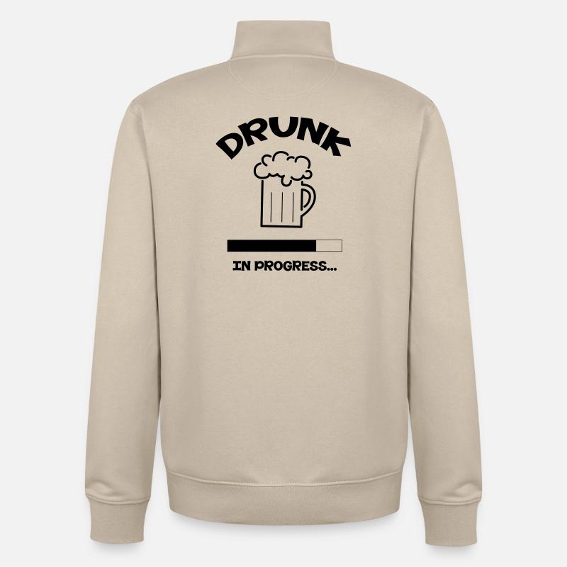 Drunk in progress... - Unisex Organic Zip Sweatshirt by Stanley/Stella - desert dust