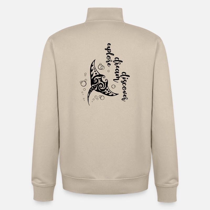 Explore Dream Discover - Manta - Unisex Organic Zip Sweatshirt von Stanley/Stella - Cremebeige