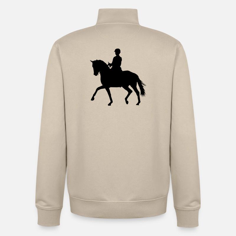 Reiterin mit Pferd - Unisex Organic Zip Sweatshirt von Stanley/Stella - Cremebeige
