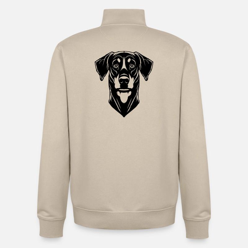 Dobermann - Sweat zippé unisexe en coton bio Stanley/Stella - beige crème