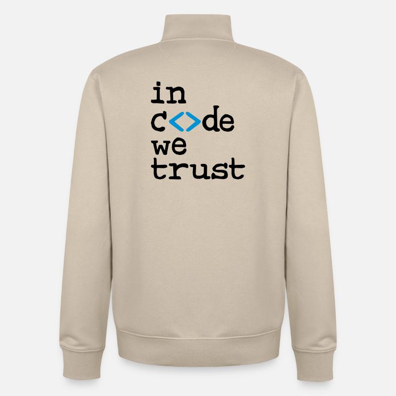 in code we trust ! - Sweat zippé unisexe en coton bio Stanley/Stella - beige crème