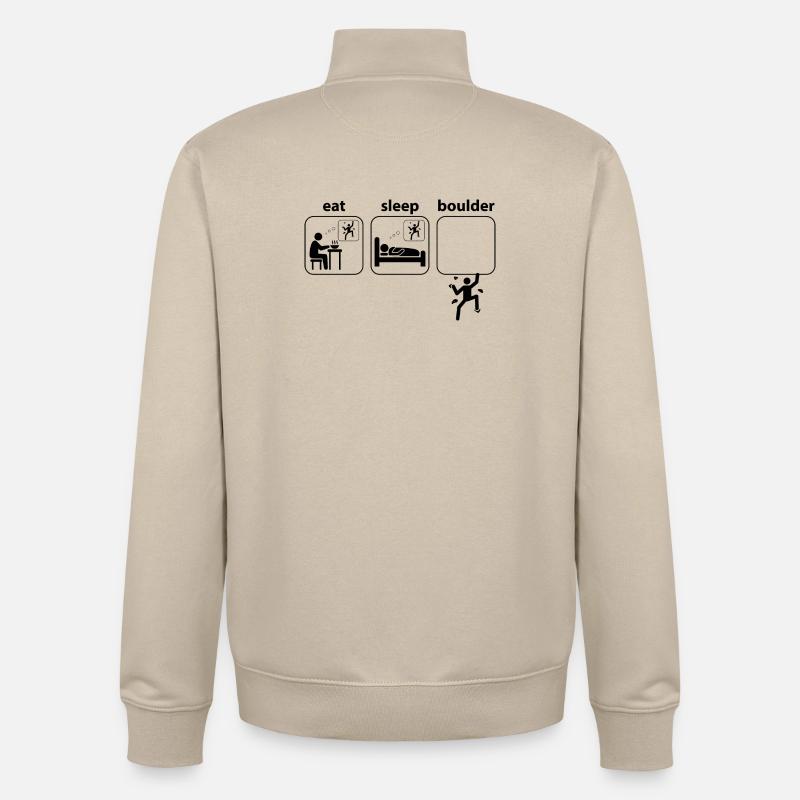 Mange le sommeil Boulder grimpe l'alpinisme - Sweat zippé unisexe en coton bio Stanley/Stella - beige crème
