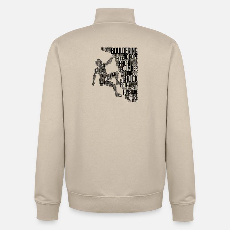 Boulder Escalade escalade escalade de roches - Sweat zippé unisexe en coton bio Stanley/Stella - beige crème