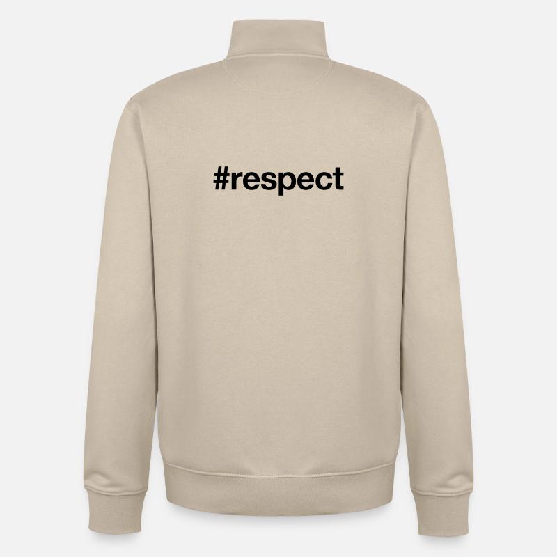 LE RESPECT - Sweat zippé unisexe en coton bio Stanley/Stella - beige crème