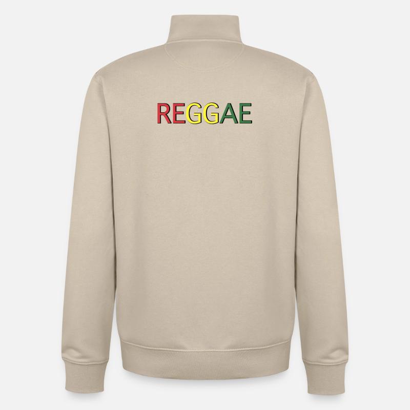 Lettrage des couleurs reggae - Sweat zippé unisexe en coton bio Stanley/Stella - beige crème