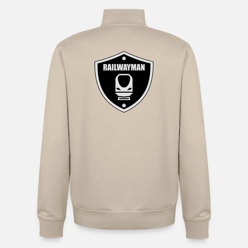 Eisenbahner / Eisenbahnen / Eisenbahn / Bahn - Unisex Organic Zip Sweatshirt von Stanley/Stella - Cremebeige