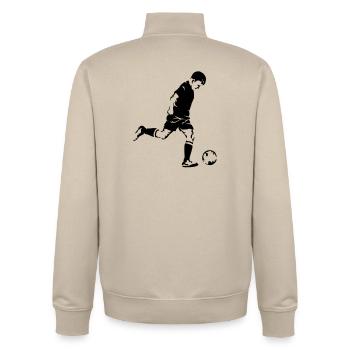Fussballspieler Motiv - Unisex Organic Zip Sweatshirt von Stanley/Stella - Cremebeige - Hinten - AI Model Male 185 dark (185cm)