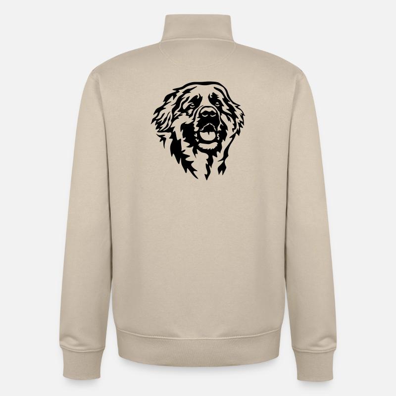 Leonberger Kopf - Unisex Organic Zip Sweatshirt von Stanley/Stella - Cremebeige