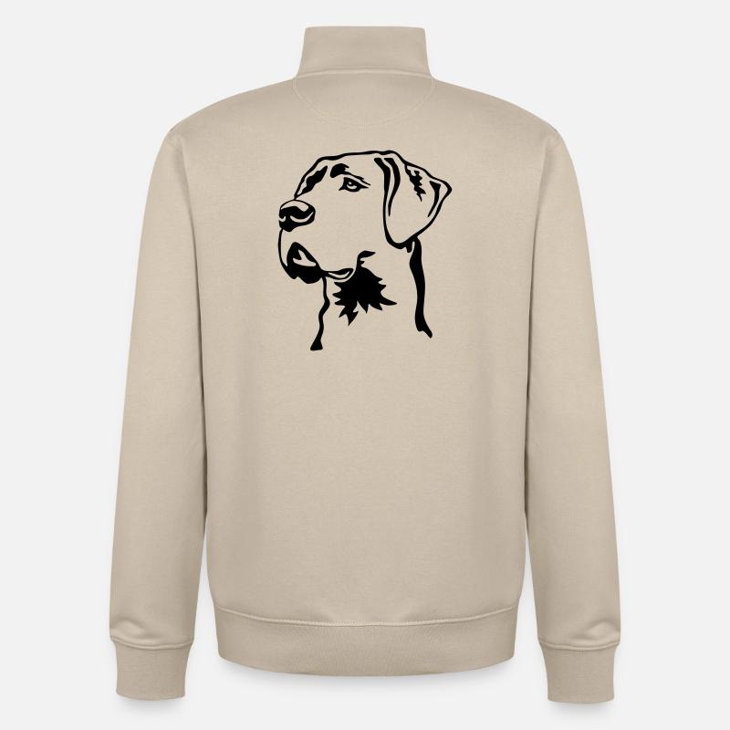 Deutsche Dogge Kopf - Unisex Organic Zip Sweatshirt von Stanley/Stella - Cremebeige