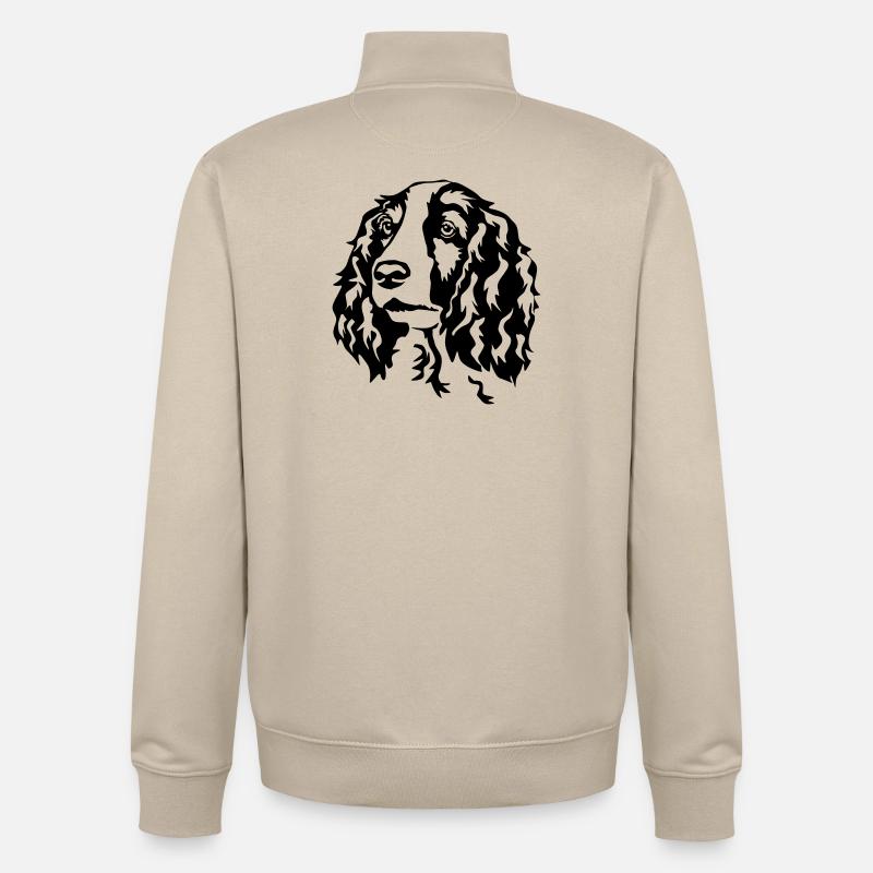 Welsh Springer Spaniel Kopf - Unisex Organic Zip Sweatshirt von Stanley/Stella - Cremebeige