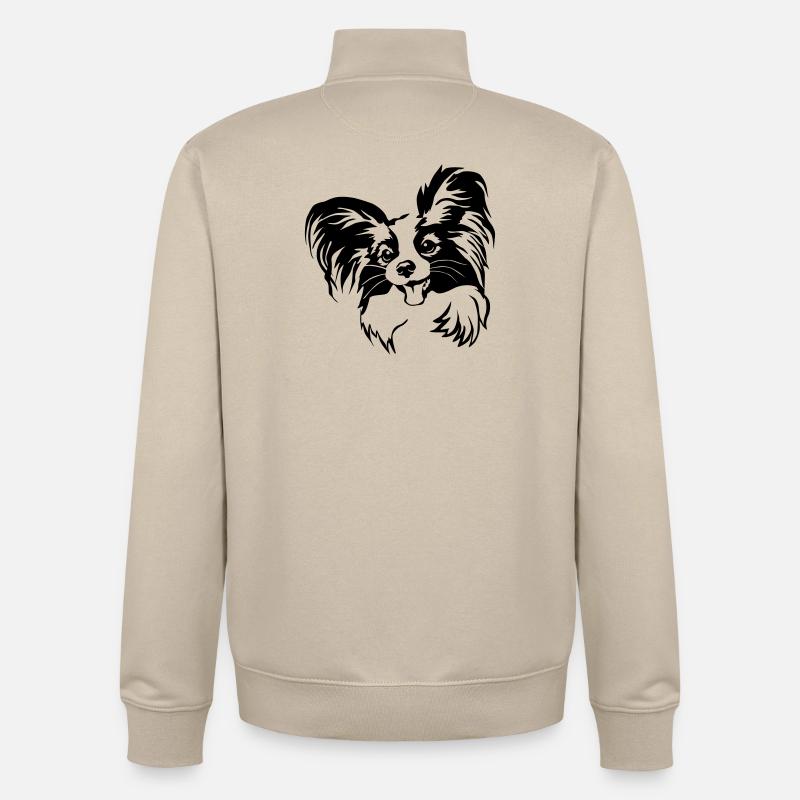 Tête de Papillon - Sweat zippé unisexe en coton bio Stanley/Stella - beige crème