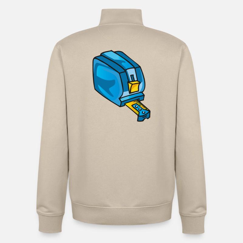 Rollmeter, tool, Compteur de rouleaux - Sweat zippé unisexe en coton bio Stanley/Stella - beige crème