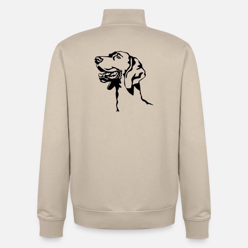 Weimaraner Kopf - Unisex Organic Zip Sweatshirt von Stanley/Stella - Cremebeige