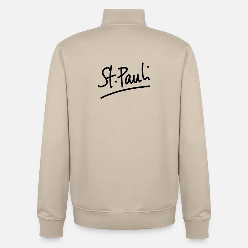 St. Pauli - écriture - Sweat zippé unisexe en coton bio Stanley/Stella - beige crème