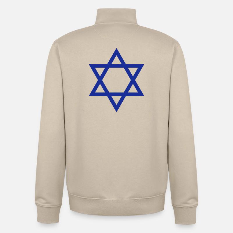 Étoile de David, roi d'Israël - Sweat zippé unisexe en coton bio Stanley/Stella - beige crème
