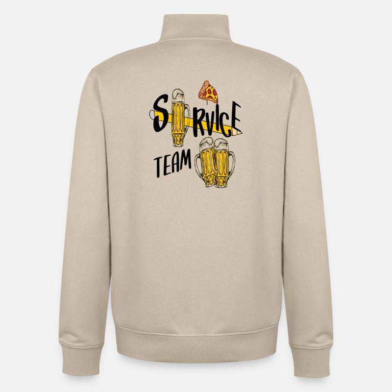 Bière de l'équipe de service - Sweat zippé unisexe en coton bio Stanley/Stella - beige crème