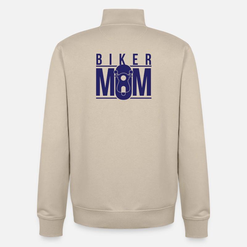 Biker Mutter Mama Motorrad Motorräder Statement - Unisex Organic Zip Sweatshirt von Stanley/Stella - Cremebeige