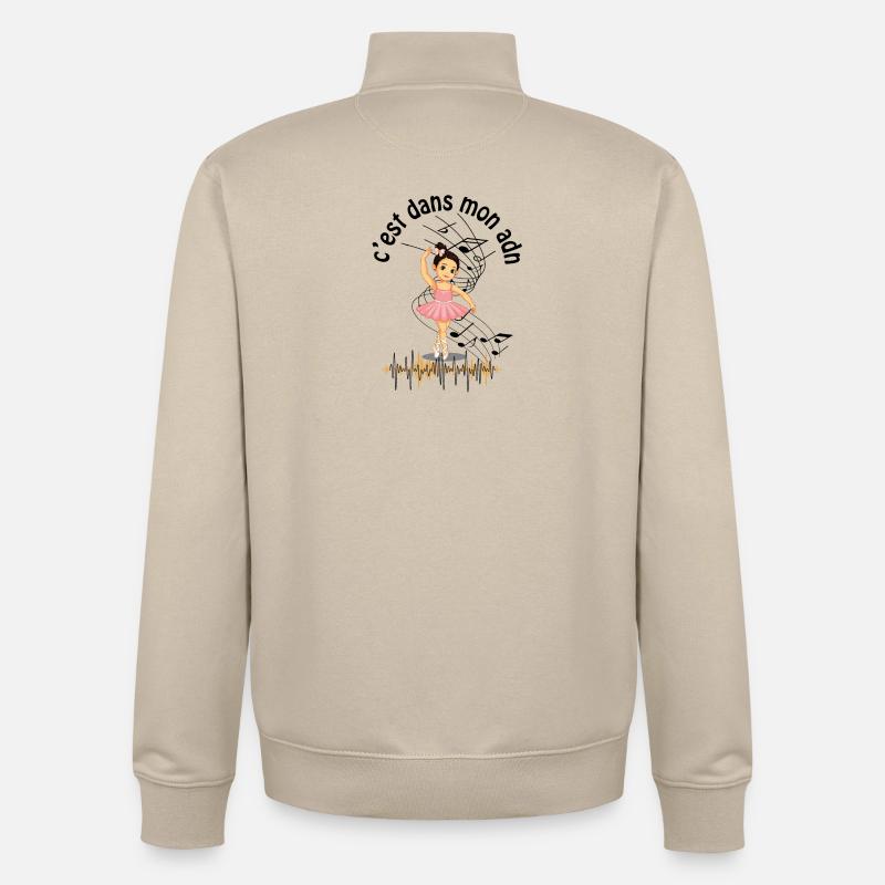 Cadeau Fille Danseuse - C'est dans mon ADN Enfant - Sweat zippé unisexe en coton bio Stanley/Stella - beige crème