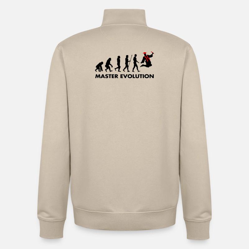Master Evolution Prüfung Bestanden Schulabschluss - Unisex Organic Zip Sweatshirt von Stanley/Stella - Cremebeige