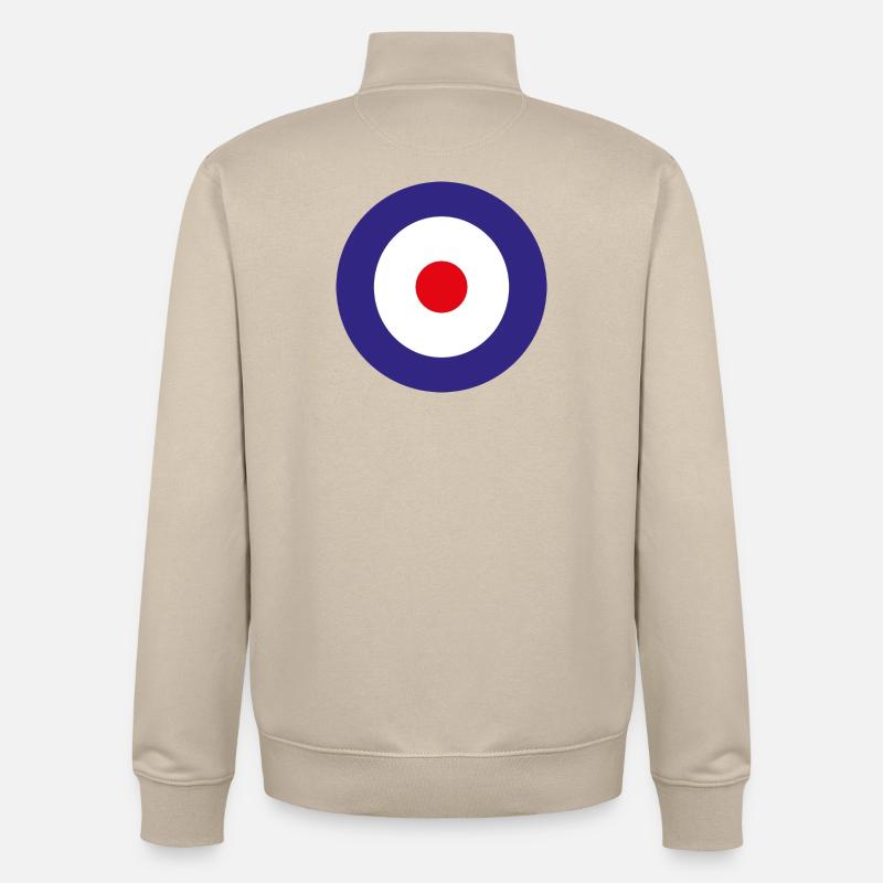 Bouclier d'aviation Angleterre - Sweat zippé unisexe en coton bio Stanley/Stella - beige crème