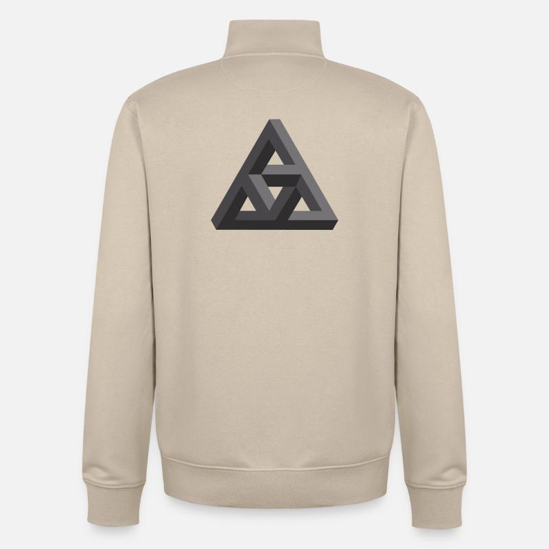 Abstract Geometry Pattern in Gray - Unisex Organic Zip Sweatshirt by Stanley/Stella - desert dust