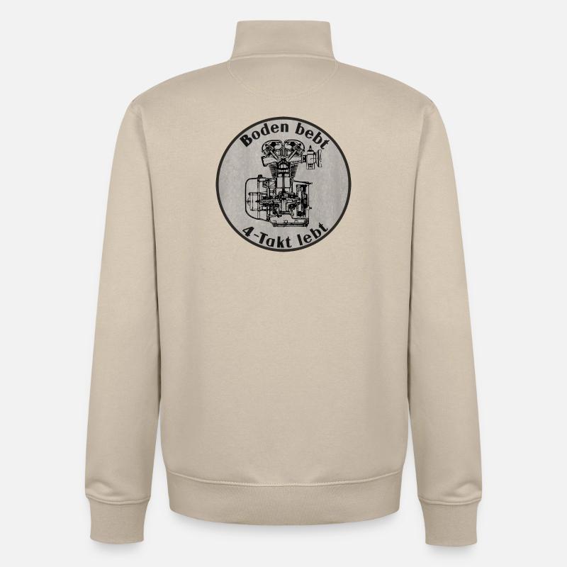 Le sol tremble - vie à 4 temps - Sweat zippé unisexe en coton bio Stanley/Stella - beige crème