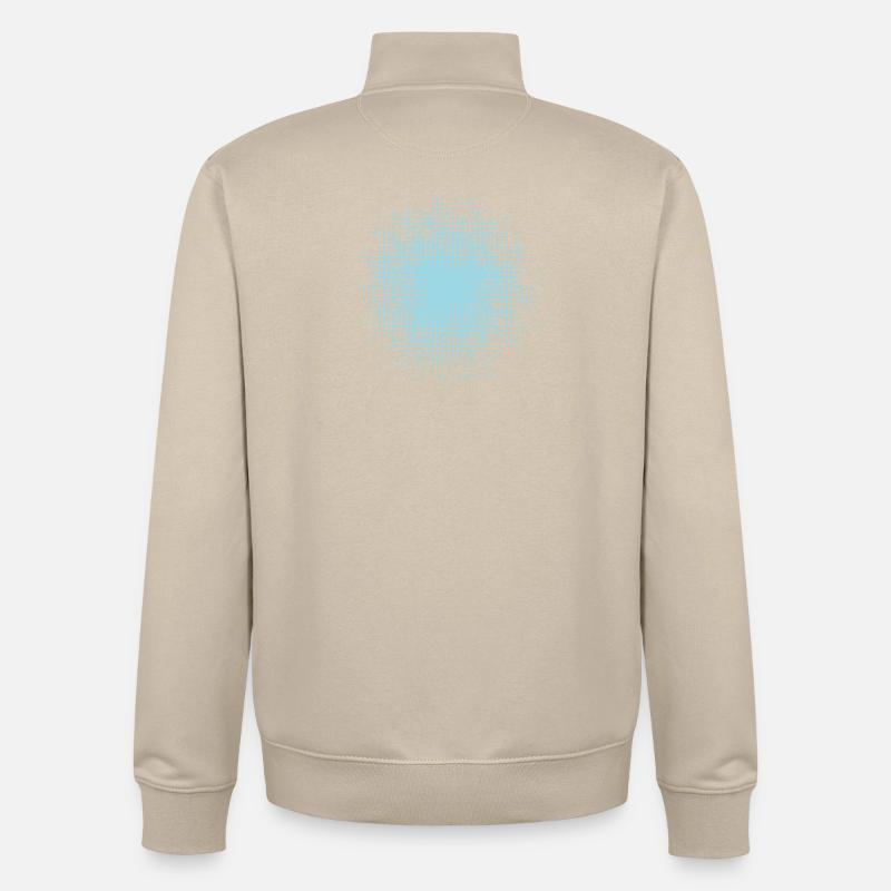 dotted round background light blue - Unisex Organic Zip Sweatshirt by Stanley/Stella - desert dust