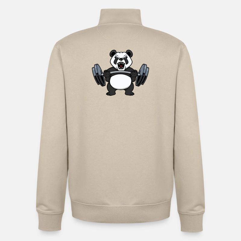 Poids de musculation Bodybuilder poids poids - Sweat zippé unisexe en coton bio Stanley/Stella - beige crème