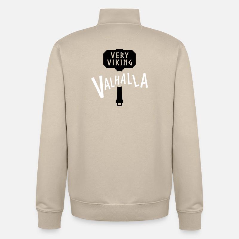 Walhalla Nordisches Krieger-Emblem - Unisex Organic Zip Sweatshirt von Stanley/Stella - Cremebeige