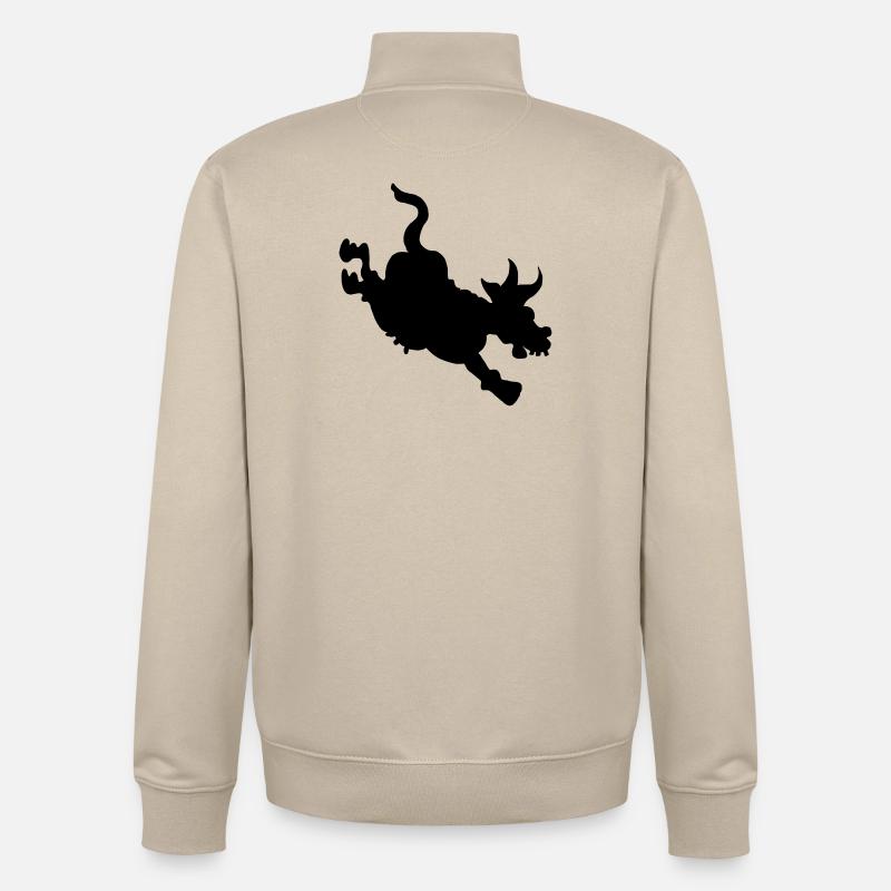 Drôle d’image d’ombre de vache - Sweat zippé unisexe en coton bio Stanley/Stella - beige crème