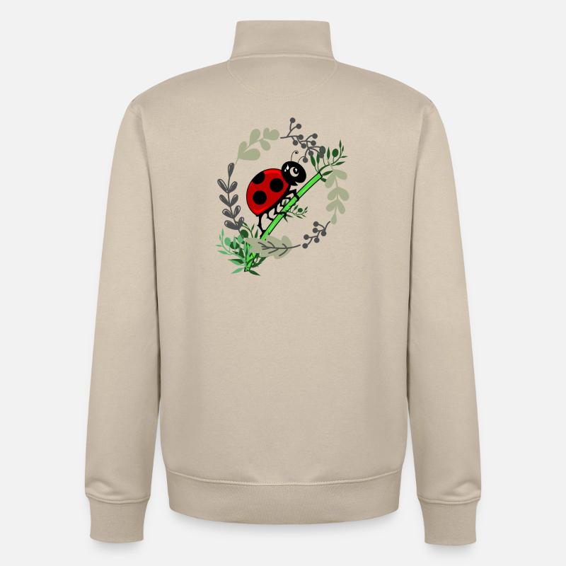 Ladybug botany comic style - Unisex Organic Zip Sweatshirt by Stanley/Stella - desert dust