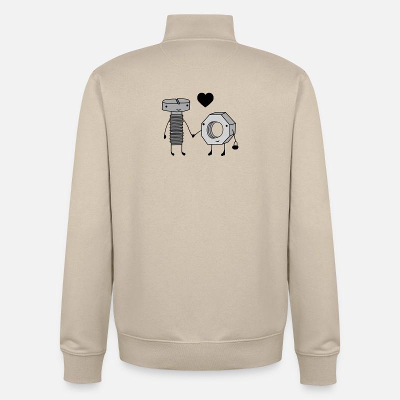 Illustration de vis techniques - Sweat zippé unisexe en coton bio Stanley/Stella - beige crème