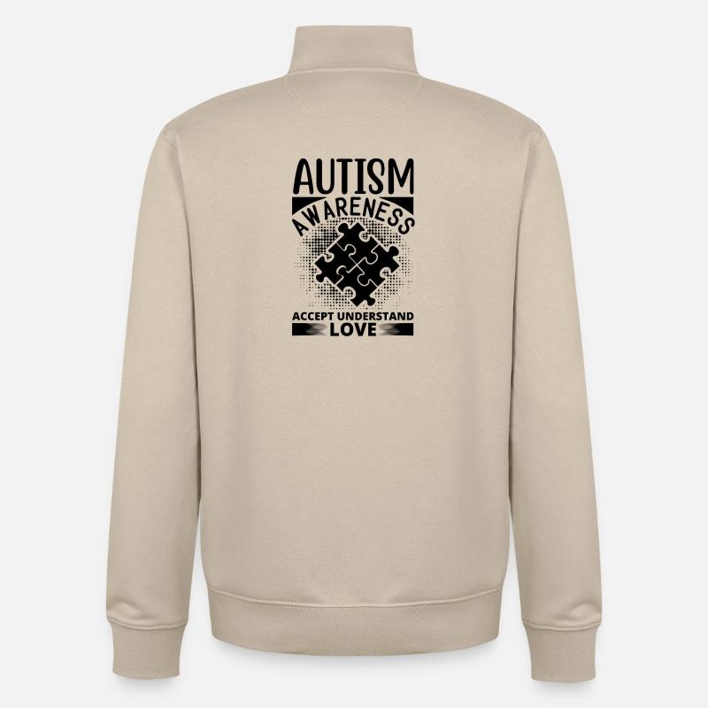 Vibrant pattern on elegant fabric - Unisex Organic Zip Sweatshirt by Stanley/Stella - desert dust