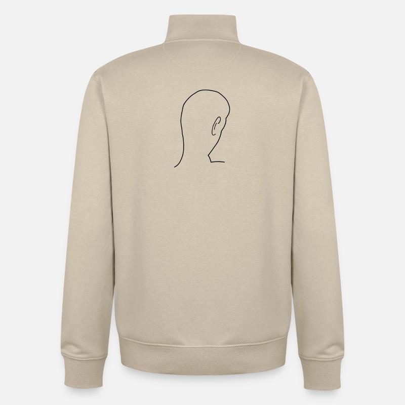 Kopf Hinterkopf Glatze - Unisex Organic Zip Sweatshirt von Stanley/Stella - Cremebeige