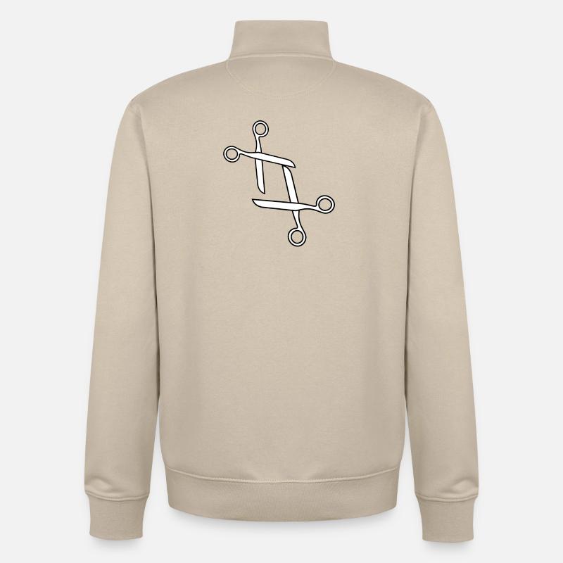 Ciseaux design amusants LGTBQIA+ - Sweat zippé unisexe en coton bio Stanley/Stella - beige crème