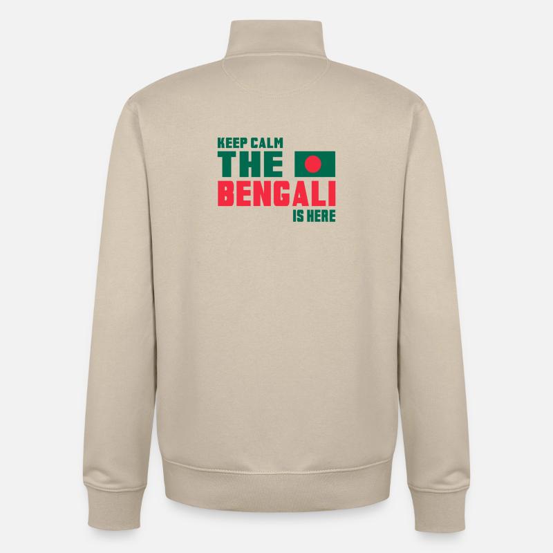 Keep Calm Bangladesch Design / Geschenkidee - Unisex Organic Zip Sweatshirt von Stanley/Stella - Cremebeige