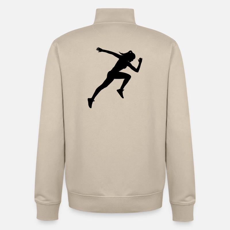 Exécuter Sprinter - Sweat zippé unisexe en coton bio Stanley/Stella - beige crème