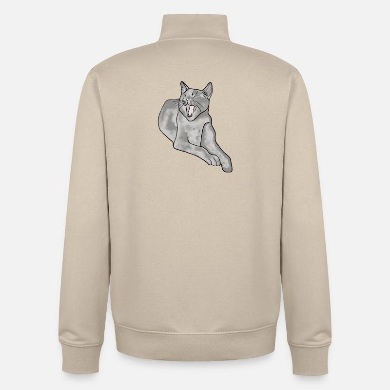 chat - Sweat zippé unisexe en coton bio Stanley/Stella - beige crème