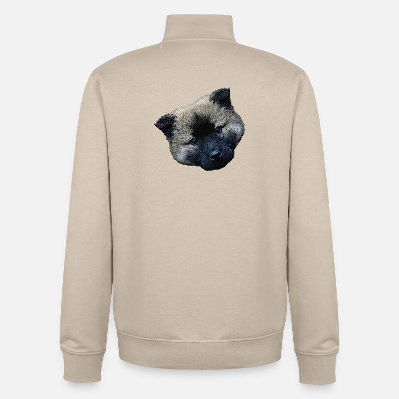 Fermeture du chiot, chiot eurasier - Sweat zippé unisexe en coton bio Stanley/Stella - beige crème