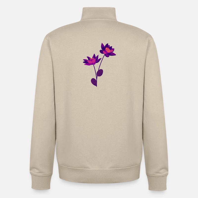 Fleur - Sweat zippé unisexe en coton bio Stanley/Stella - beige crème