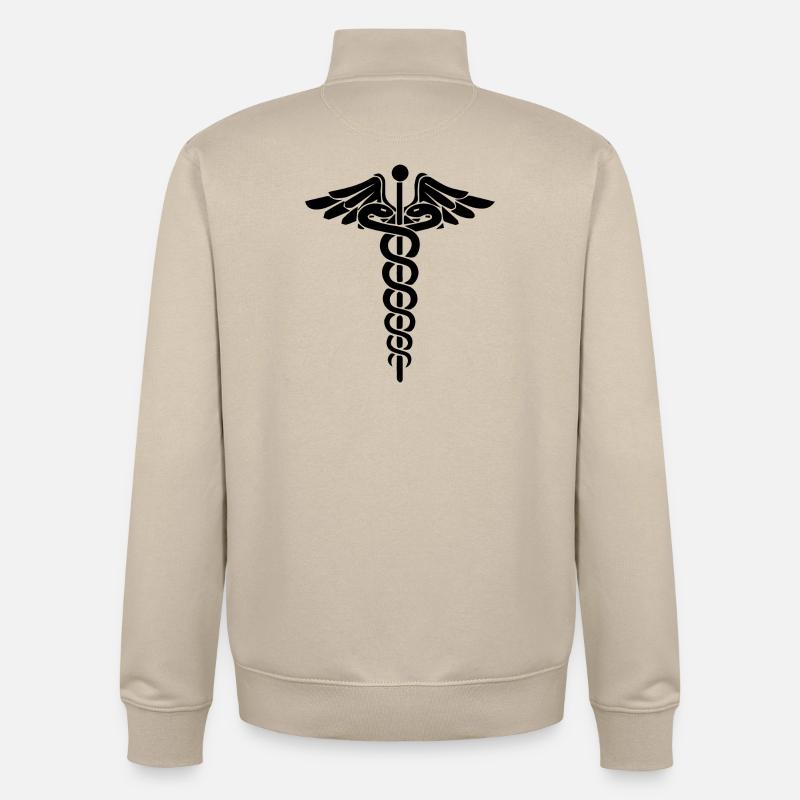 Äskulapstab Asklepiosstab - Unisex Organic Zip Sweatshirt von Stanley/Stella - Cremebeige