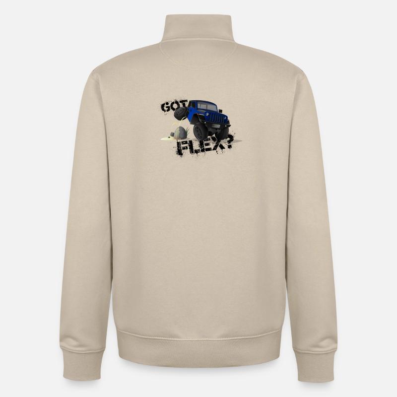 GOT FLEX? - OFFROADER Crawler - Blau - Unisex Organic Zip Sweatshirt von Stanley/Stella - Cremebeige