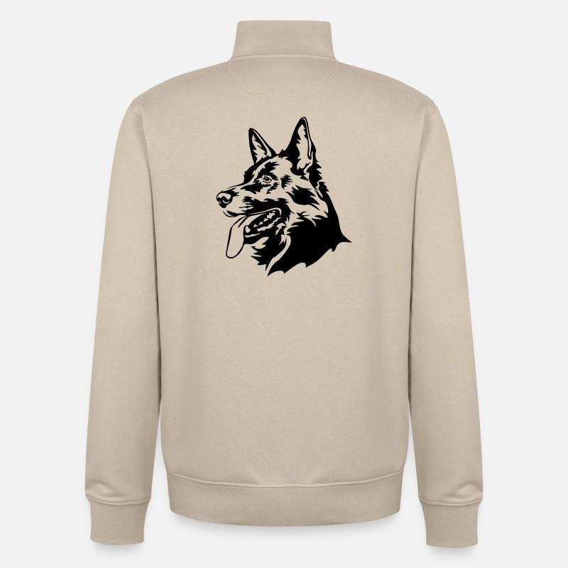 Deutscher Schäferhund Kopf - Unisex Organic Zip Sweatshirt von Stanley/Stella - Cremebeige