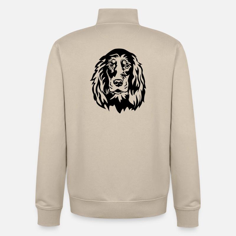 Gordon Setter Head - Unisex Organic Zip Sweatshirt by Stanley/Stella - desert dust