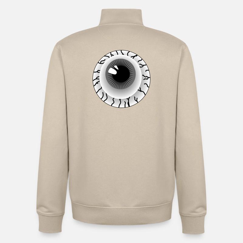 Grauer Augapfel - Unisex Organic Zip Sweatshirt von Stanley/Stella - Cremebeige