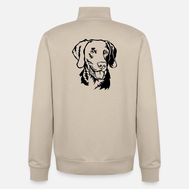 Weimaraner Kopf - Unisex Organic Zip Sweatshirt von Stanley/Stella - Cremebeige