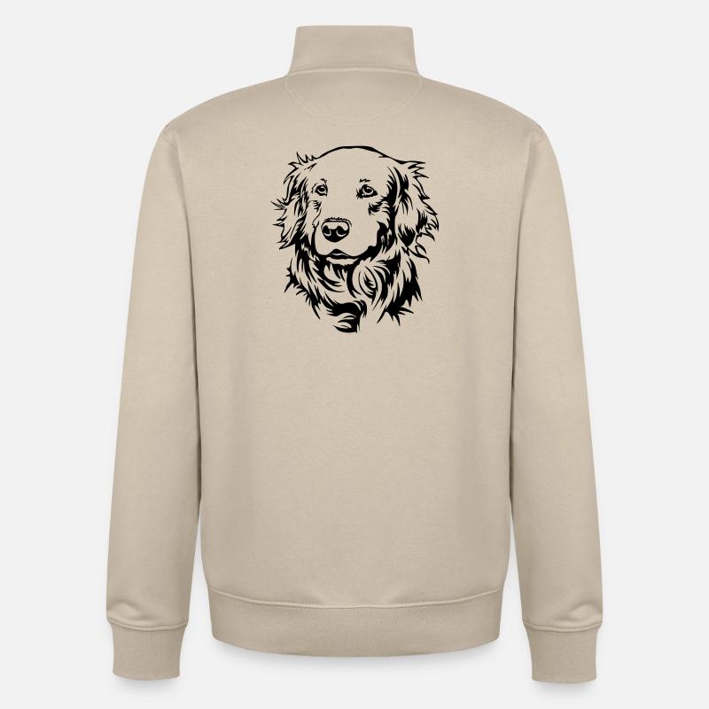 Tête de golden retriever - Sweat zippé unisexe en coton bio Stanley/Stella - beige crème