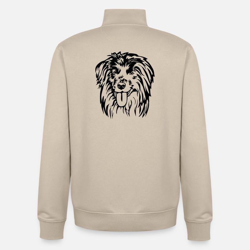 Berger des Pyrénées Kopf - Unisex Organic Zip Sweatshirt von Stanley/Stella - Cremebeige